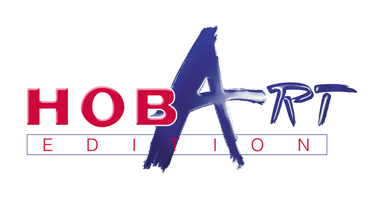 HOBART ART Edition logo with bold red lettering and dynamic blue brush‑stroke typography, representing the creative and innovative identity of the HOBART art series.